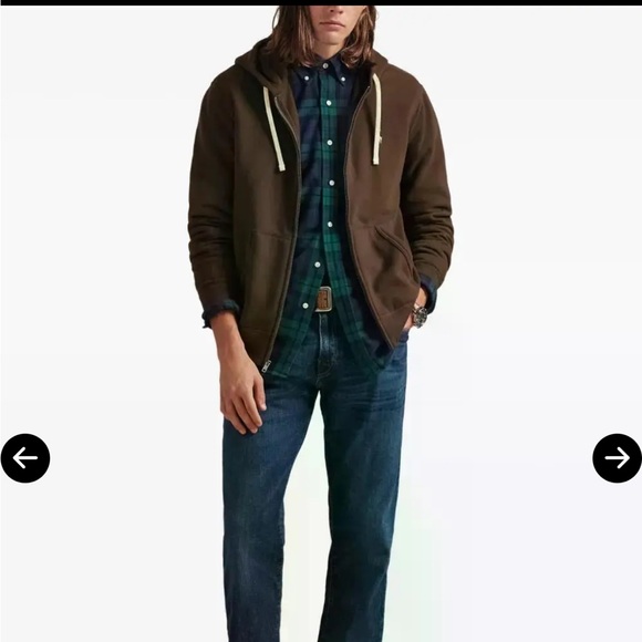 NWT Polo by Ralph Lauren Men's Brown Zip Up Hoodie - Picture 3 of 5